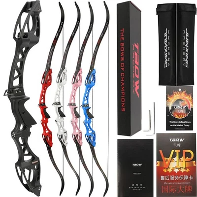 Archery 68" Recurve Bow 20-40lbs 25"Riser Takedown Aluminum Competition Shot - Image 1 of 4