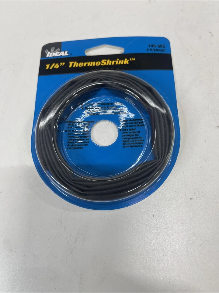 2-Pack Ideal 1/4" Thermo Shrink #46-605 Thin-Wall Shrinkable Tubing - Ship