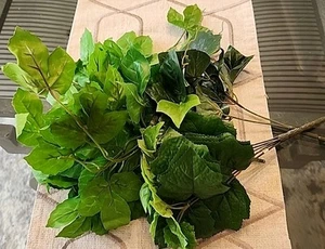 Bunch of Artificial Faux Silk Ivy ~ Green Wired ~ 1 Large & 2 Small ~ New - Picture 1 of 4