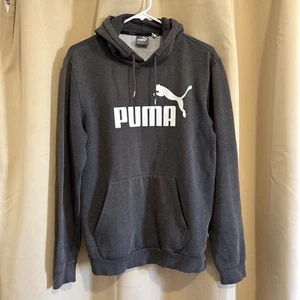 PUMA Hoodie Gray Pullover Sweatshirt Size M - Picture 1 of 9