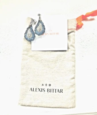 Auténticos Pendientes Alexis Bittar Azul Lucita y Cristal Paisley Foto 1 de 4