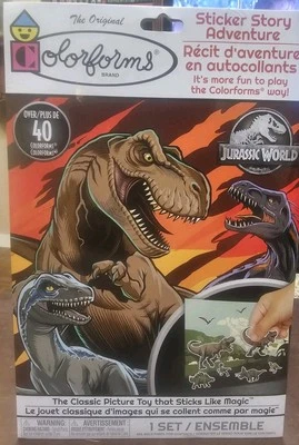 Colorforms Jurassic World Sticker Story Adventure Set NEW - Image 1 of 2
