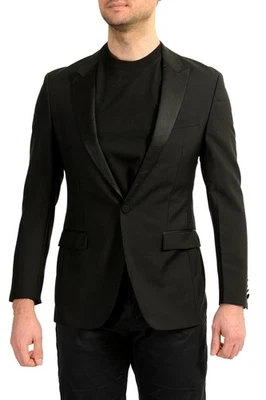 Hugo Boss Men's Black Mohair Wool Tuxedo Style One Button Blazer US 38R IT 48R - Image 1 of 4