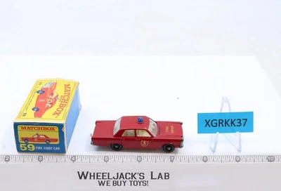 Carro Fire Chief com Driver Matchbox Series 59 Lesney 1966 Fabricado na Inglaterra - Imagem 1 de 4