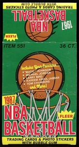 1987 Fleer Basketball Display Box with 36 Clean Flat Wrappers Exmt/Nrmt a_2442 - Bild 1 von 2