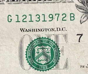 December 13, 1972 Birthday Note $1 One Dollar Bill Fancy Serial Number - Picture 1 of 5
