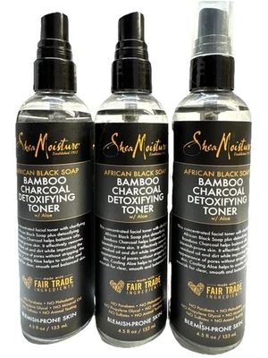 3 tónico desintoxicante de carbón bambú jabón negro africano humedad karité 4,5 oz ea Foto 1 de 2