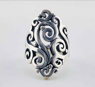 Anillo largo Sorrento James Avery vintage de plata de ley 925 talla 7,5 Foto 1 de 4