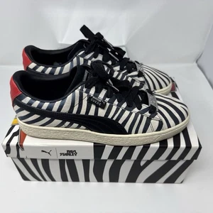 PUMA Paul Stanley x Gamuza Clásica KISS Negro Blanco Cebra Rayas EE. UU. Talla 8 - Imagen 1 de 10