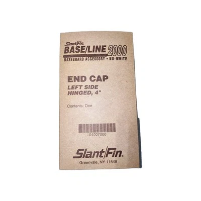 Slant/Fin Base/Line 2000 Left Hand End Cap Hinged 4" Nu White