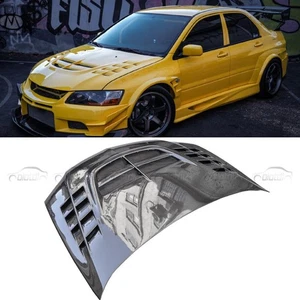 Carbon Fiber Hood Bonnet Engine Cover For Mitsubishi Lancer EVO 7 8 9 HC 2002-07 - Foto 1 di 1