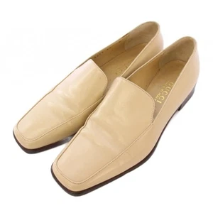 GUCCI Women's Loafers Leather Beige Size:38/JP:24.5 From Japan 131683K Authentic - Picture 1 of 8