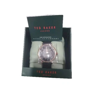 Ted Baker Ladies Phylipa Floral Black Leather Strap Watch - Picture 1 of 3