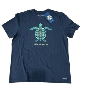 Life Is Good Men’s Crusher T Shirt Blue Sea Turtle Graphic Small NWT - Picture 1 of 5
