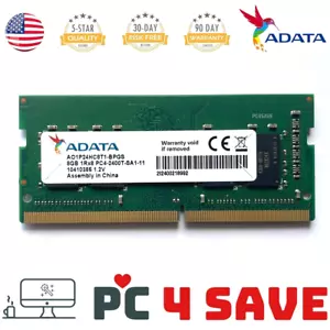 Memoria para portátil ADATA 8 GB DDR4 2400 1RX8 PC4-2400T 260 pines SODIMM AO1P24HC8T1.BQXS - Imagen 1 de 1