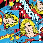 2/3 yards (25" L) tissu coton original femme héros supergirl kaboom Girl Power