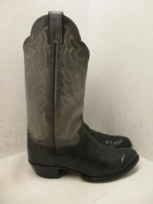 Botas vaqueras Justin de cuero de cocodrilo verde oscuro para hombre talla 8,5 D Sty 8872 Foto 1 de 4