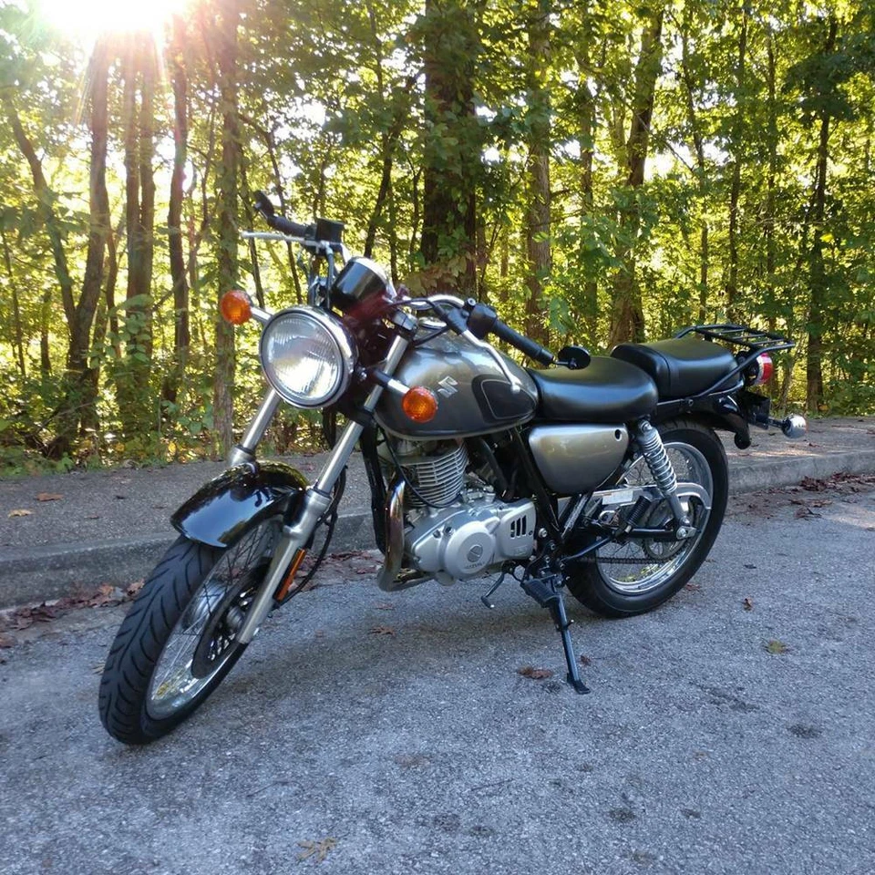 Espejos retrovisores laterales negros redondos para motocicleta Suzuki TU250X 7/8" extremo de barra EE. UU. Foto 1 de 4