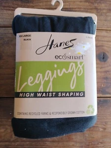 Hanes Leggings Women's EcoSmart High Waist Shaping All Over Shaping Black XXL - Picture 1 of 3