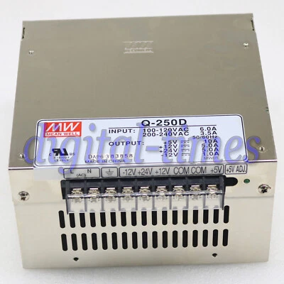 Brand New MEAN WELL Q-250D 100-120V 6.0A 200-240V 3.5A Switching Power Supply - Image 1 of 4