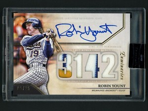 2020 Topps Luminaries Robin Yount Auto/Jersey Patch #6/15 Brewers Nice!