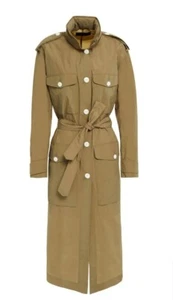 Rag And Bone Maude Lightweight Crinkled Nylon Coat Olive Size Medium RRP £410 - Picture 1 of 12