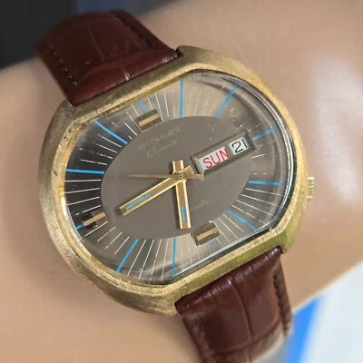 Reloj Longines Wittnauer Geneve Hombre Vintage Día/Fecha D11KAS-2 17Joyas Años 60 Foto 1 de 4