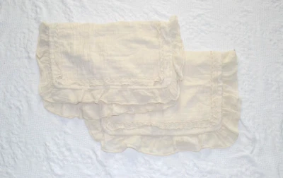 Southern Living Chelsea Standard Shams (2) Natural Crochet Cotton New - Image 1 of 4