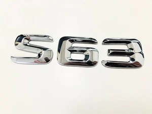 S63 Schriftzug S 63 Emblem Mercedes-Benz Aufkleber Chrom Silber AMG - Bild 1 von 1