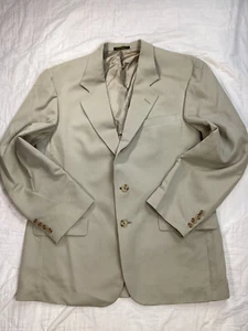 Vtg Mens Orvis Tailored In USA Khaki Tan Blazer Jacket 42L 42 Long - Picture 1 of 10