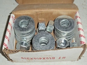 Box 7/8" flache Unterlegscheibe versilbert DriveKore inkl. 46 Unterlegscheiben & 8 Muttern neu - Bild 1 von 3