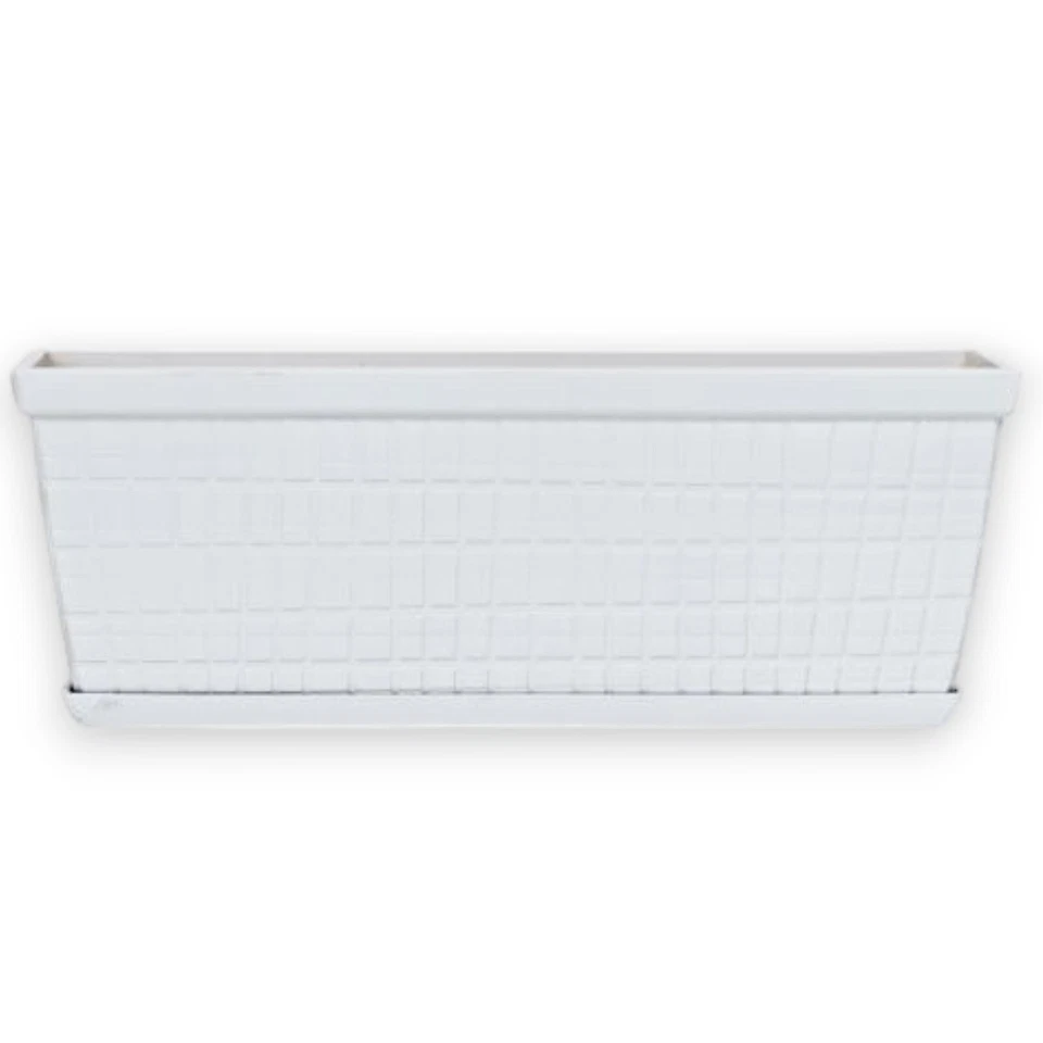 Cotton White 13" Window Box Planter Lightweight Plastic Flower Pot with Drain - Image 1 of 1