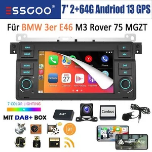 DAB+ 64G Android 14 Autoradio Carplay GPS Nav RDS Für BMW 3er E46 318 320 325 M3 - Bild 1 von 14