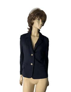 TORY BURCH MARINEBLAUE WOLLMISCHUNG STRICKJACKE ZWEI KNÖPFE EINREIHIG GRÖSSE XL - Bild 1 von 9