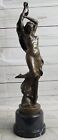 Originale Grande Nude Ninfa Bronzo Erotico Scultura Figura Statuina Statua