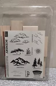 Vintage 1992 STAMPIN’ UP 10 Stück SCENERY Stempelset Holzhalterung - Bild 1 von 4