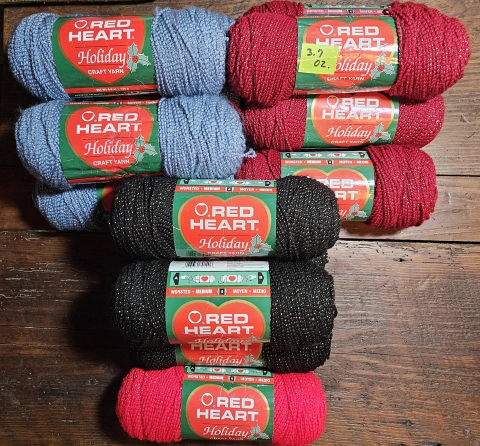 Hilo Red Heart HOLIDAY🧶4-COLORES🧶3,7 oz. Skein y 4,5 oz. Madejas🧶VENDIDO POR MADEJA Foto 1 de 1