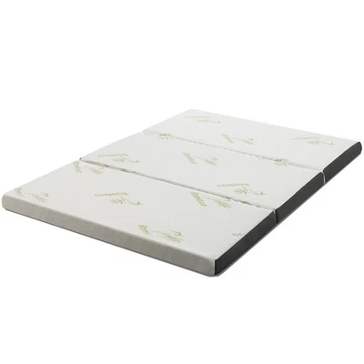 Portable  FULL 3" Tri-fold Memory Foam Floor Mattress Topper w/ Carrying Bag - Image 1 of 4