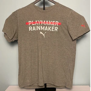 Puma Rainmaker Graphic T-Shirt Gray L Sport Lifestyle Tee Wear Grade A Cat Logo - Picture 1 of 10