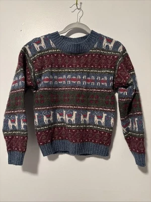 Vintage Woolrich Sweater Womens Small Wool Fair Isle Llama Pattern Pullover - Image 1 of 4