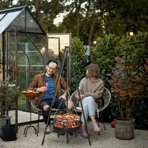 Campfire Tripod Grill, Adjustable Height BBQ Grill Grate Firepit Cooking Rack US - Picture 1 of 13