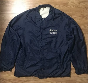 Vintage Champion USA Made Mens M Lined Coaches Jacket Blue Snap Button Malone U. - Picture 1 of 11