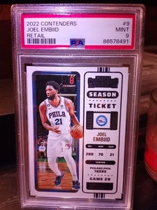 2022 Panini Contenders #9 Joel Embiid PSA 9 Retail Philadelphia 76ers MVP - Picture 1 of 2