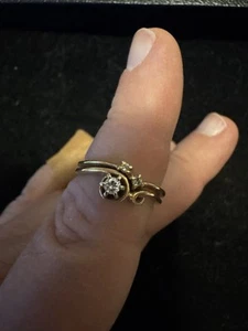 Vintage 14k Yellow Gold Diamond Wedding Set - Picture 1 of 6