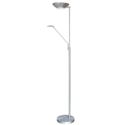 Lámpara de pie Dainolite 170LEDF cromada 2 luces 72"H LED integrada doble función Foto 1 de 4