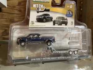 2018 Ford F-350 King Ranch Dually blue jeans w/ Trailer 1/64 hitch & tow - Picture 1 of 2