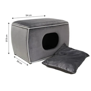 HundeHöhle Nelson Grau Hundebett Kuschelhöhle für Hunde CanadianCat Company - Bild 1 von 7