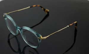 RARE New MIU MIU Round Transparent Azure EyeGlasses Frame MU 04PV VMU 04P VAA - Picture 1 of 8