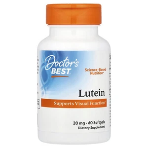Doctor s Best Lutein with FloraGlo Lutein 20 mg 60 Softgels Gluten-Free - Picture 1 of 3