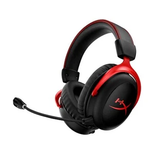 HP Cloud II Wireless Gaming Headset SPATIAL AUDIO Boom Mic Black/Red for PC PS5 - Picture 1 of 8